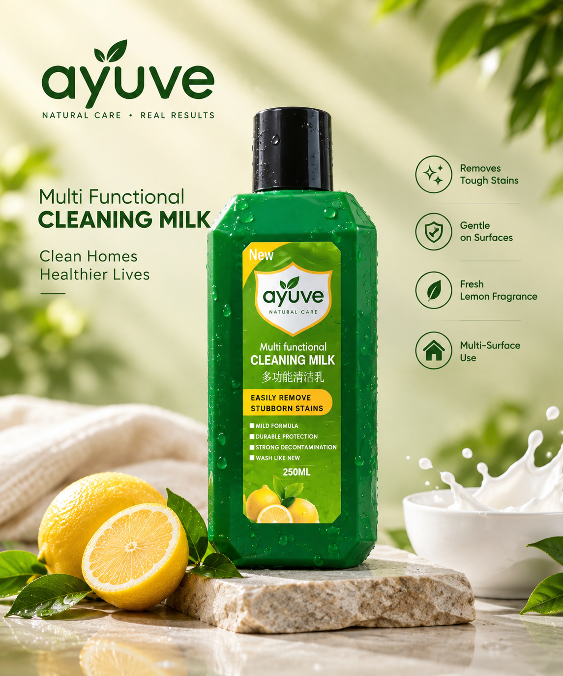 ayuve Multi-Functional Cleaning Milk - 250ml Bottle